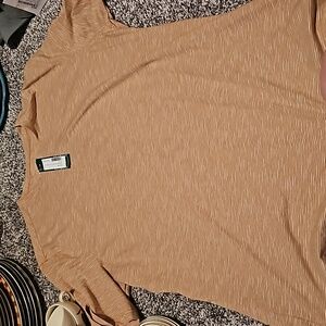 Even Tide, Women's XL. tan and white stripped shrit. Crew neck New with tag.